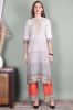 Grey Printed Straight Fit Rayon Kurta With Printed palazzo