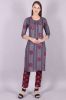 Gold Printed Blueish Grey Kurta with handwork and Gold Printed Palazzo