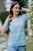 Light Blue Printed Cotton Top