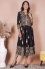 Gold Printed Black Rayon Kurta