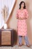 Peach Printed Kurta with Handwork and Printed palazzo Set