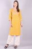 Mustard Embroidered Printed Kurta With Palazzo Set