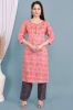 Pink Rayon Gota Patti & Floral Printed Kurta With Palazzo