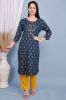 Blue Rayon Gota Patti & Ethnic Printed Kurta With Palazzo