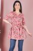 Premium Cotton Mauve and Pink Printed Cotton Top with Belt