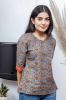 Grey Printed Casual Top