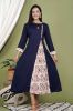 Navy Blue A-Line Long Rayon Kurta