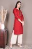 Solid Red Ethnic Rayon Kurta