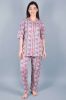 Light Purple Rose Printed Cotton Night Suit