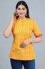 Yellow Striped Printed Cotton Top