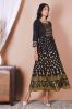 Black and Golden Printed Rayon Kurta