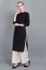 Solid Black Pintex Straight Kurti