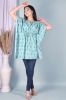 Light Blue Printed Kaftan Cotton Top