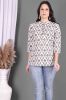 White and Golden Printed Cotton Top
