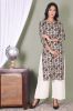 Flower Printed Green Cotton Kurti
