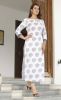 White Floral Printed Straight Rayon Kurta