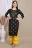 Black Rayon Gota Patti & Rthnic Printed Black Kurta With Palazzo