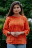 Orange Printed Cotton Ethnic Top