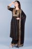 Embroidered Black Ethnic Kurta with Palazzo and Black Dupatta