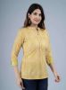 Mustard Stripes Printed Cotton Top