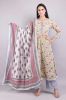 Lemon Yellow & Pink Printed Kurta Palazzo and Dupatta