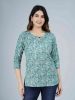 Blue Ethnic Printed Cotton Top