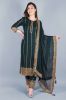 Bottle Green Ethnic Kurta with Palazzo Pants and a Dupatta