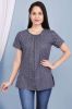 Blue Ethnic Printed Regular Cotton Top