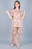 Beige Floral Printed Cotton Night Suit