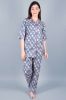 Blue Printed Cotton Night Suit