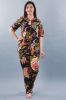 Black Multicoloured Printed Cotton Night Suit