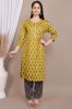 Mustard Rayon Ethnic Printed Kurta With Palazzo