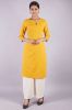 Mustard Color Cotton Kurti with Neck Button