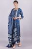 Blue Printed Kurta Set with Palazzo and Dupatta
