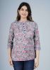 Multi Coloured Ethnic Printed Pleated Cotton Top