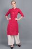 Solid Pink Straight Pintex Kurta