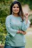 Light Blue Cotton Gold Printed Ethnic Top