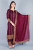 Magenta Ethnic Kurta with Palazzo Pants and a Dupatta
