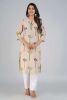 Peach Abstract Printed Straight Cotton Kurta