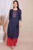 Blue Rayon Ethnic Printed Kurta With Palazzo