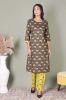 Green Printed with Handwork Kurta and Palazzo Set