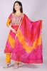 Cotton Silk Bandhej Heavy Embroidered Kurta with Trouser and Dupatta