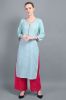 Lignt Blue Printed Rayon Straight Kurta