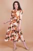 Multi-Colored Rayon Printed Midi One Piece Dress
