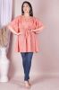 Peach Printed Kaftan Cotton Top