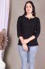 Solid Black Cotton Top with Handwork