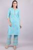 Printed Sky Blue Kurta with Trouser