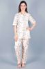 Off-White Printed Cotton Night Suit