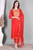Ethnic Red Embroidered Kurta with Palazzo and Dupatta Set