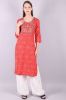 Embroidered Red Bandhej Kurta Palazzo Set